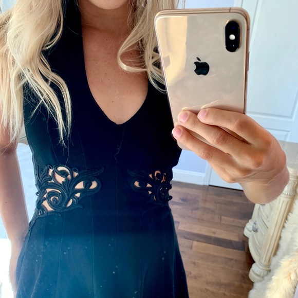 French Connection Fit n Flare Dress with Cut Outs - Picture 4 of 8